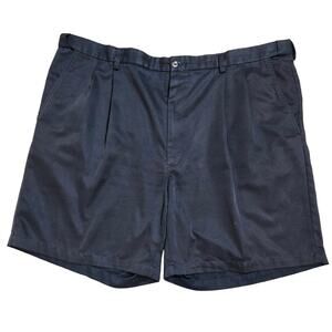 HAGGER Men's Shorts Black Double Pleated Adjustable Waist Pockets Classic Sz 44